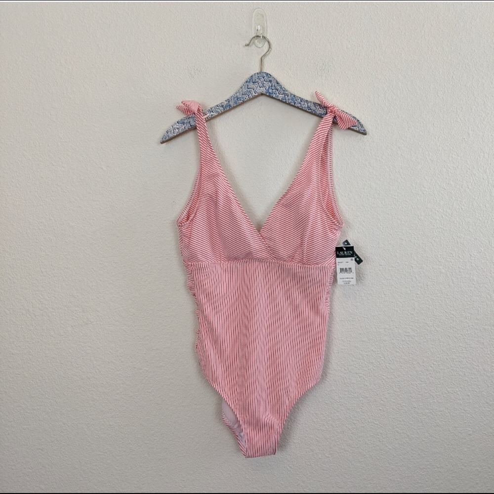 Ralph Lauren Seersucker Stripe Tie One Piece